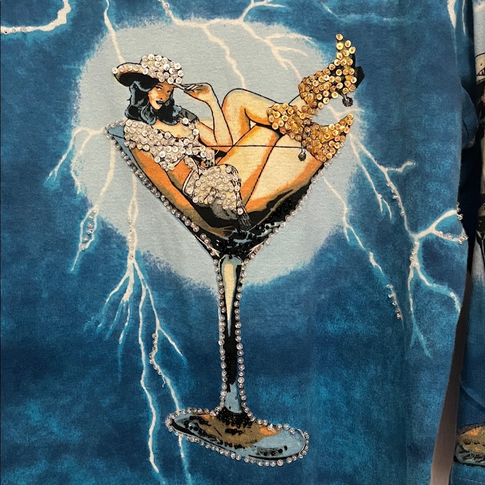 Don’t mess with Texas Blue Graphic Women's Top large - Picture 2 of 5